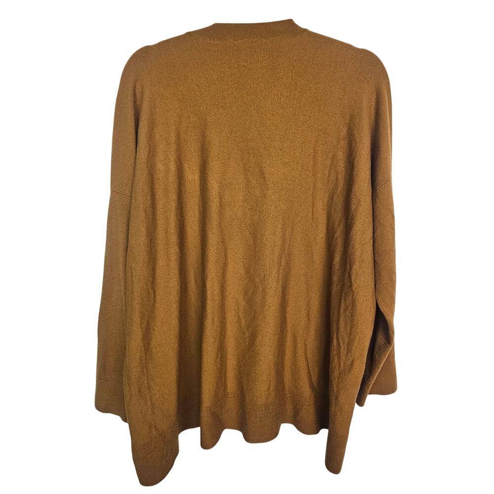 Eileen Fisher Womens Wool Crew Neck Sweater Size M Mustard Lagenlook Sustainable